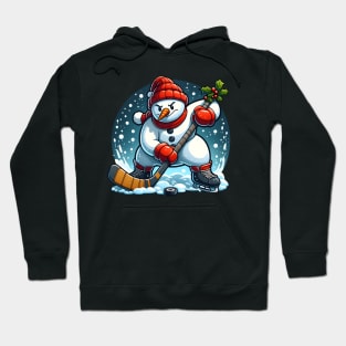 Holiday snowman ice hockey Hoodie